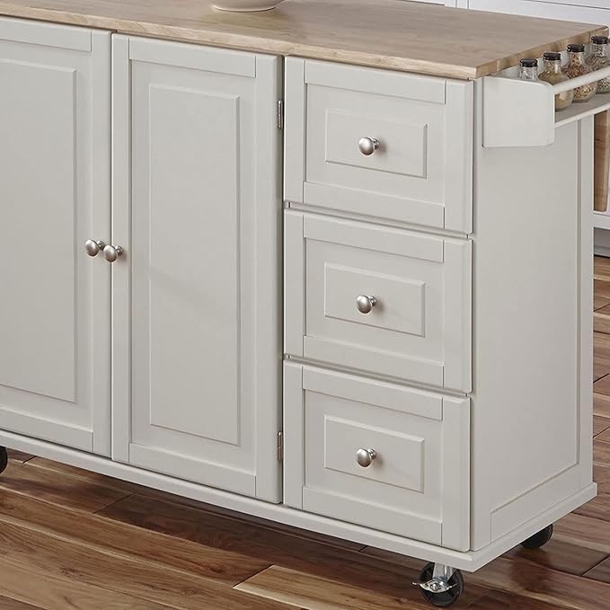 Homestyles Dolly Madison Off-White Mobile Kitchen Island Cart - Image 6