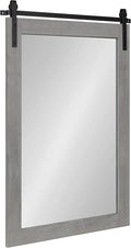 Kate and Laurel Cates Farmhouse Wall Mirror, 24 x 38, Barn Door-Inspired Rustic by KateandLaurel