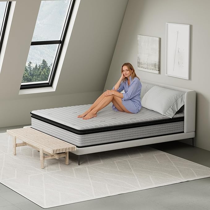 King Mattress 12inch in a Box, Memory Foam Hybrid Mattress - Image 4