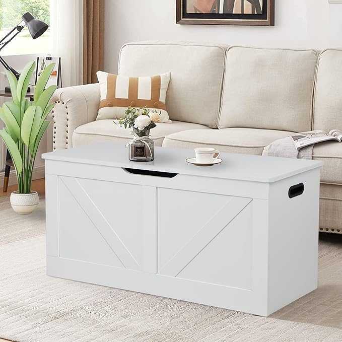 39.4" Storage Chest, Wooden Storage Bench, Large Storage Trunk - Image 8