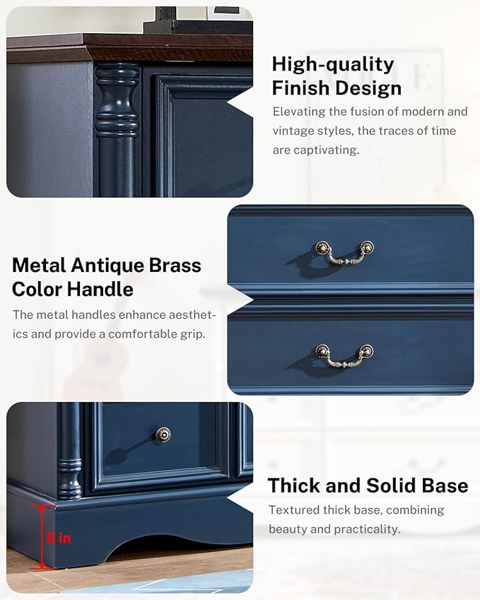 Farmhouse 6 Drawers Dresser for Bedroom - Image 6