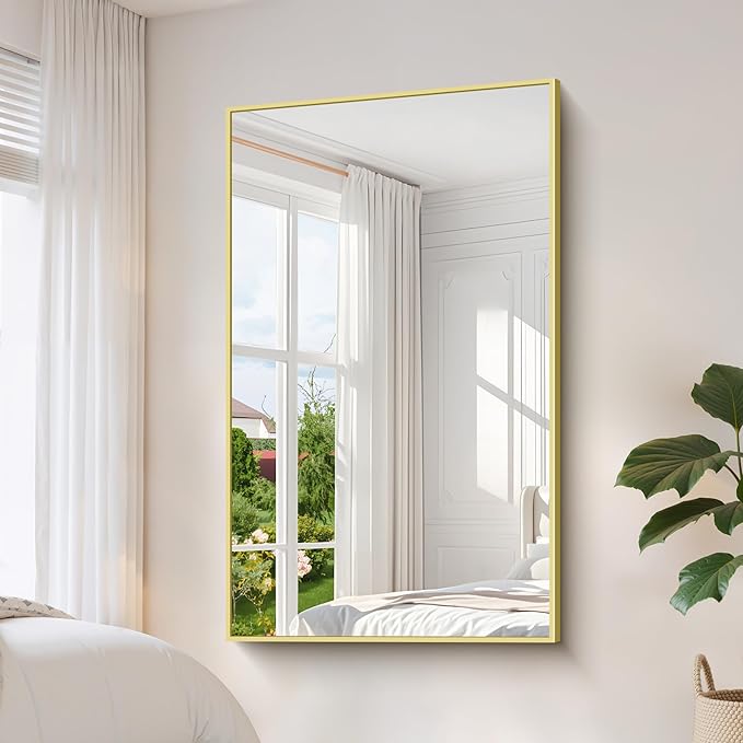 YIROMAN Bathroom Mirror 60"x36", Large Brushed Gold Bathroom Mirror - Image 3