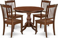East West Furniture HBDA5-MAH-W 5 Piece Dining Set Includes a Round Dining Table by EastWestFurniture