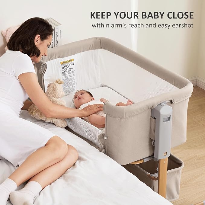 3 in 1 Baby Bassinet, Rocking Bassinet, Bedside Bassinet, 6-Height Adjustable - Image 2