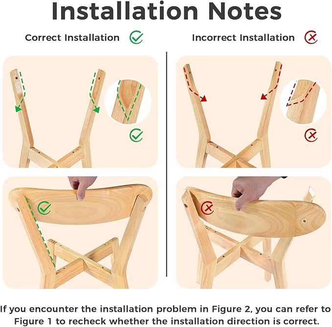 DELAVIN Soild Wood Dining Chairs Set of 2, Oak Wood Kitchen Chairs, Mid Century - Image 4