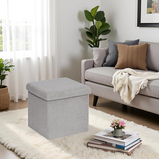 Folding Storage Ottoman Cube - Image 4