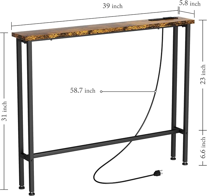 GRLEAF 39" Narrow Console Sofa Table - Image 3