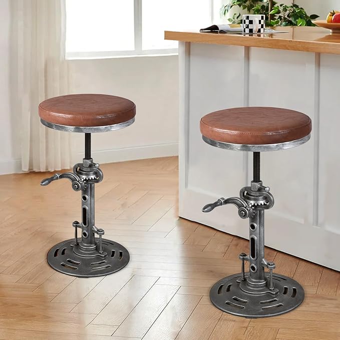 LOKKHAN American Antique Steampunk Deco Vintage Industrial Bar Cafe Stool - Image 2