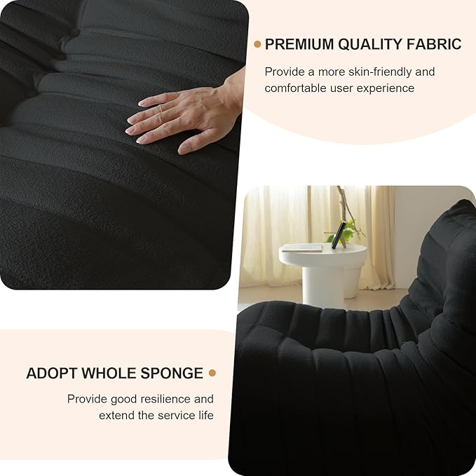 Luxury Sofa Couch Chair, Lazy Floor Seating, Fireside Bean Bag Chair, Ergonomic - Image 3