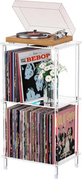 Acrylic Record Player Stand, 3-Tier Clear Turntable Table by Bkemiy