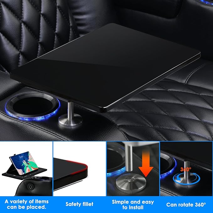 Home Theater Seating Series Swivel Tray Table - Image 6