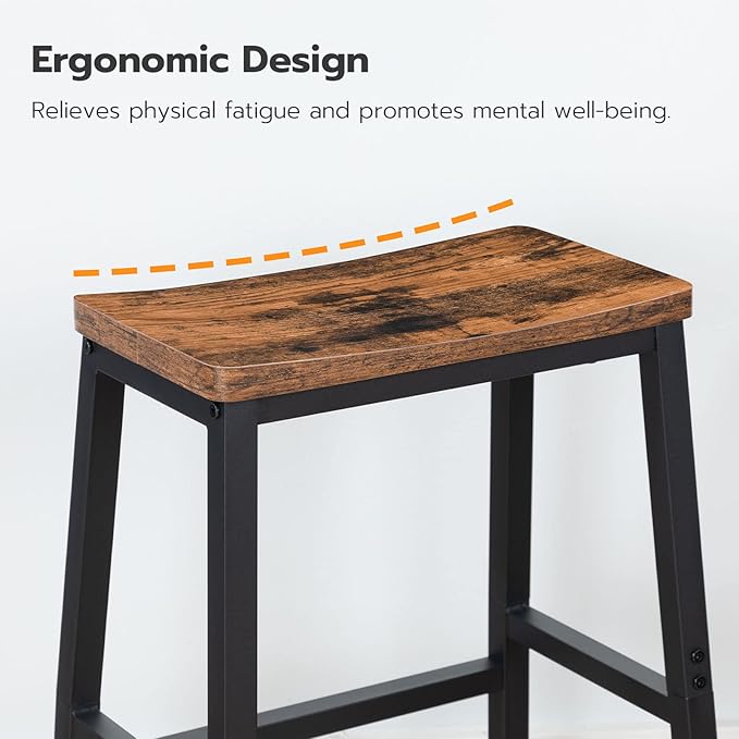 HOOBRO Bar Stools, 23.6 Inch Saddle Stools, Kitchen Counter Seat - Image 6
