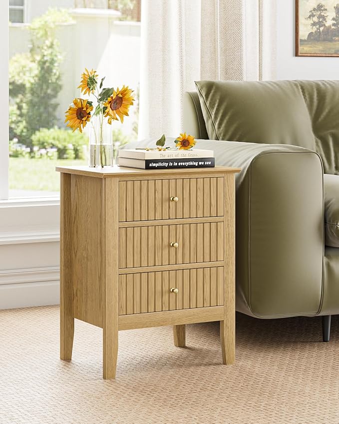 Fluted Nightstand, Farmhouse Night Stand - Image 3