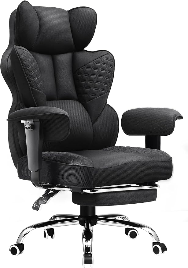 COMHOMA Big and Tall Office Chair 400LBS Wide Ergonomic Fabric Deluxe Embossing by ComHoma