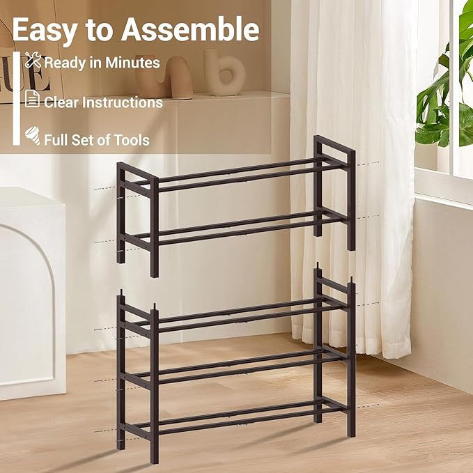 Haddockway Bamboo Shoe Rack for Closet, Free Standing Shoe Organizer - Image 4