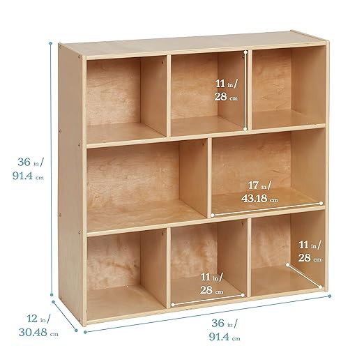 ECR4Kids Streamline 8-Compartment Storage Cabinet, Classroom Furniture - Image 3