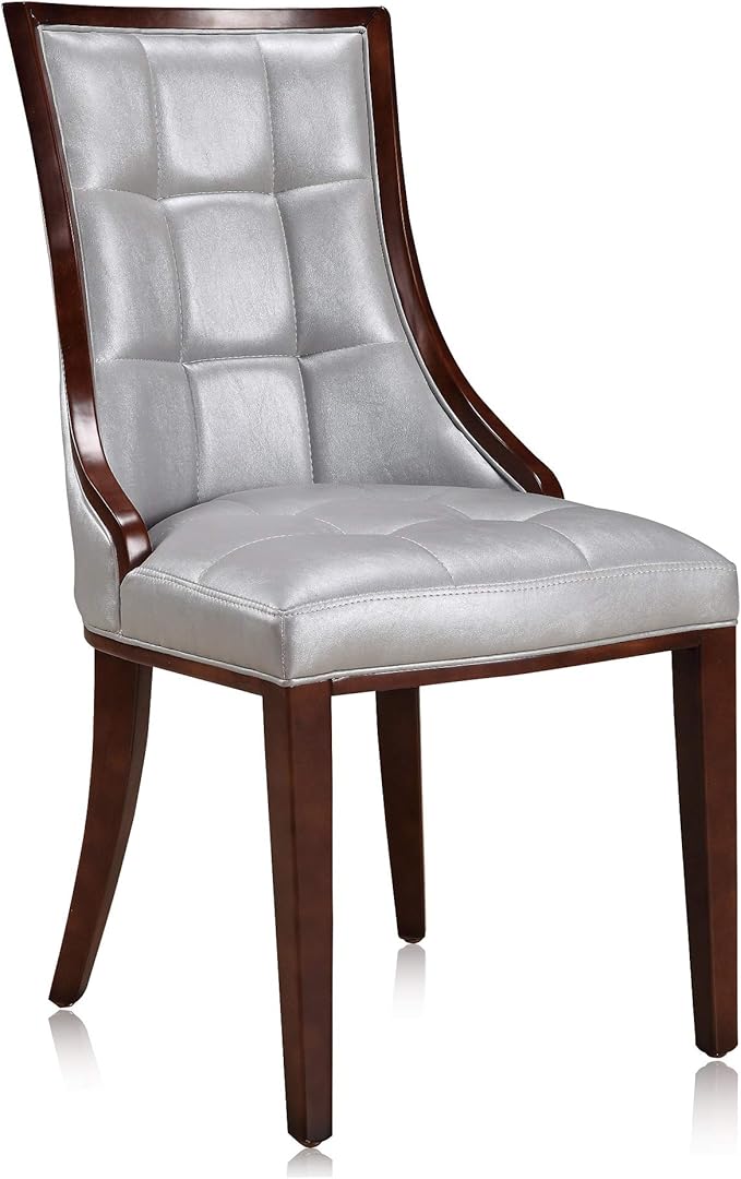 Manhattan Comfort Fifth Avenue Faux Leather Dining Chairs, Parsons Accent - Image 5