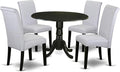 East West Furniture DLBA5-BLK-05 5 Piece Dining Set Includes a Round Dining by EastWestFurniture