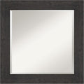 Amanti Art Brown Wall Mirror 26x26 Rustic Plank Espresso Square Bathroom Mirror by AmantiArt