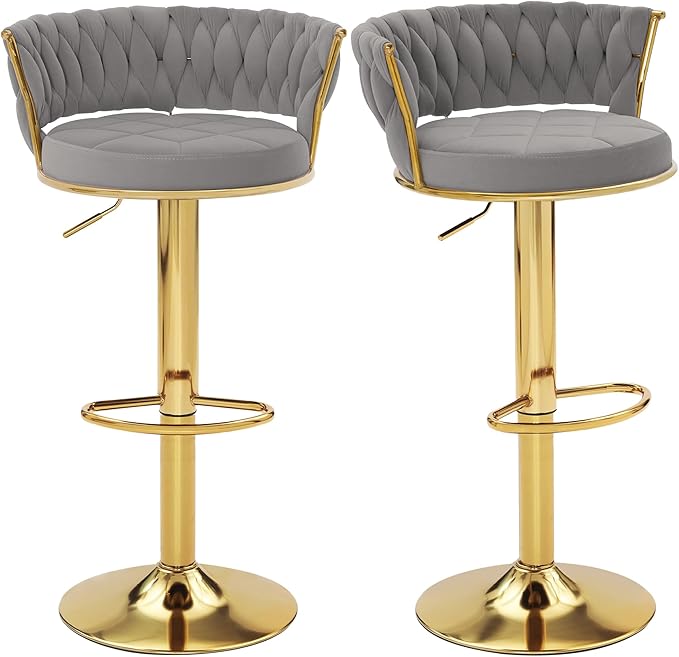 VECELO Bar Stools Set of 2, Adjustable Barstools Counter Height Stools by VECELO