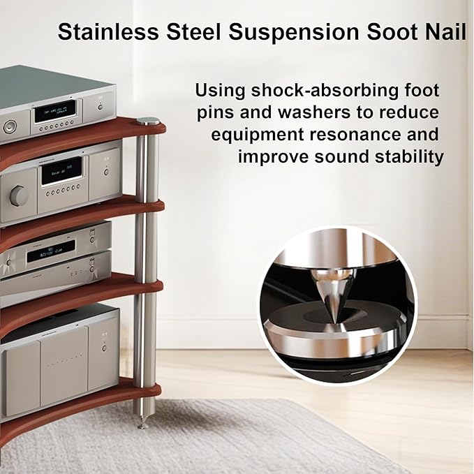 4-Tier AV Media Stand, Stereo Racks and Stands, Video Component Cabinet Audio - Image 5
