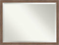 Amanti Art Brown Wall Mirror 33x43 Pia Medium Brown Narrow Rectangle Bathroom by AmantiArt