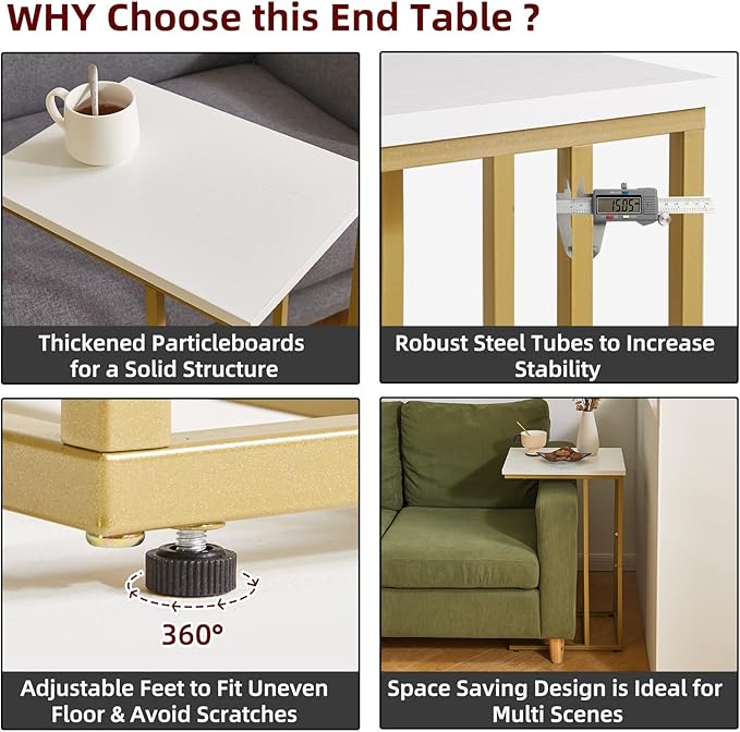 Small Side Tables C Shaped, End Table, Small Table Stand - Image 4