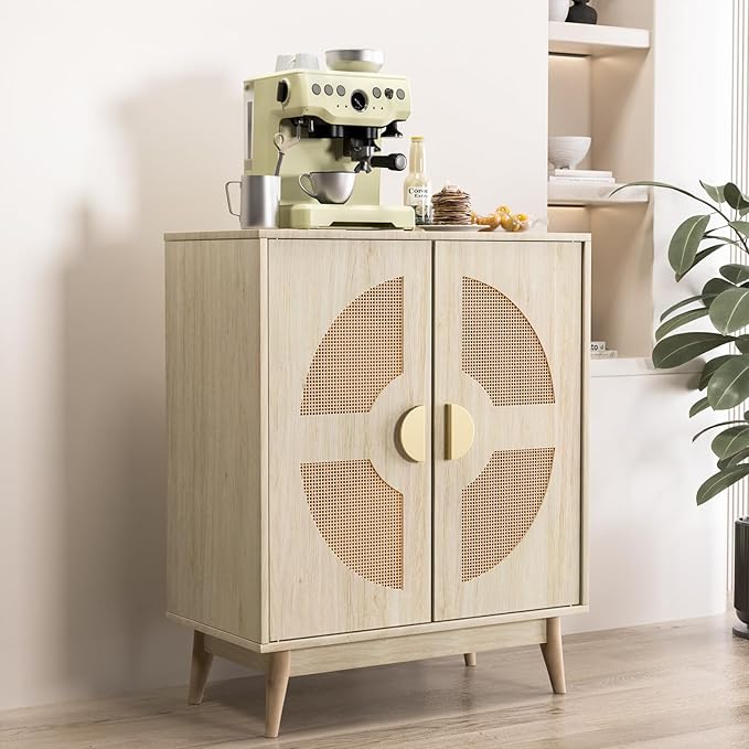 Buffet Cabinet with Storage Sideboard Accent Modern Credenza with Doors & - Image 9