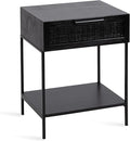 Kate and Laurel Ori Modern Cane Rectangle Side Table, Versatile Rattan Living by KateandLaurel