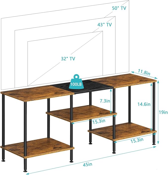 Industrial TV Stand with Storage - Image 2