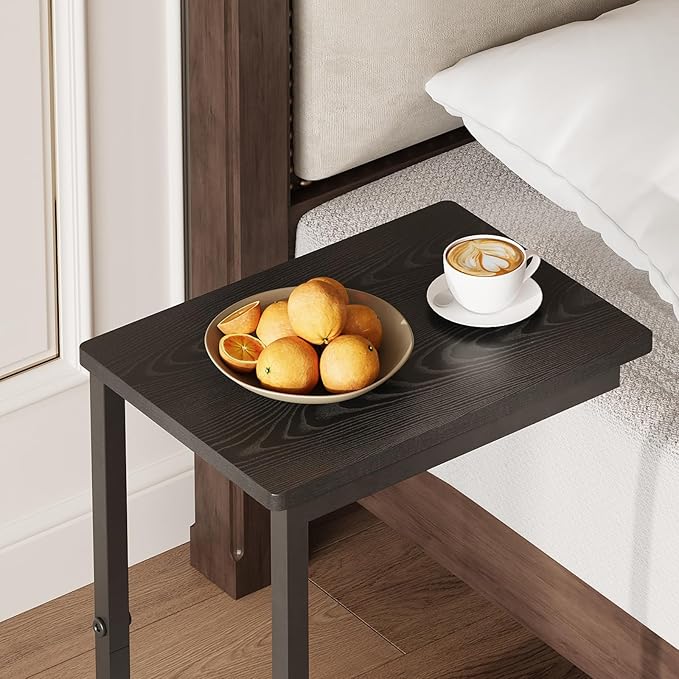 Side Table, C Table with 2-Tier Storage Shelf, End Table with Metal Frame - Image 7
