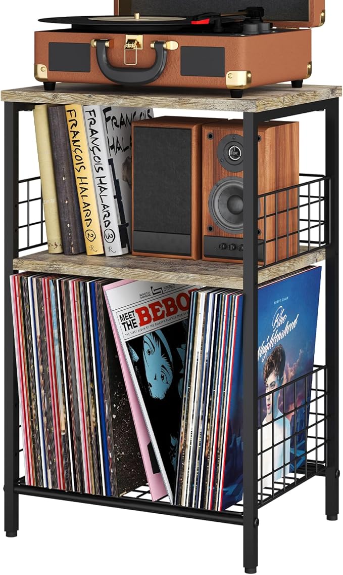 X-cosrack Side Table, Small End Table Record Player Stand - Image 5