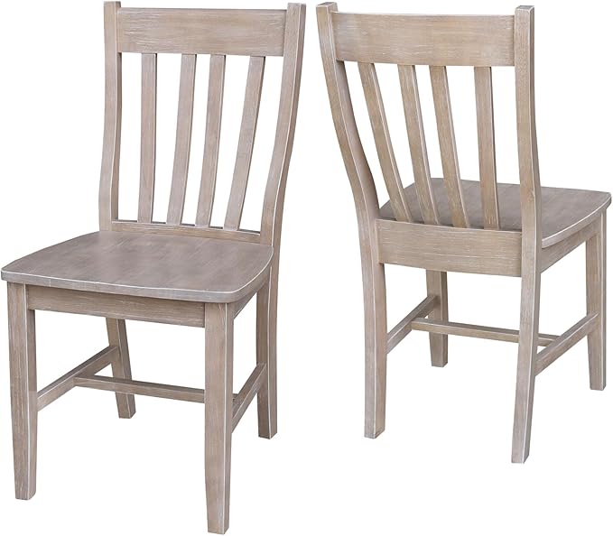 International Concepts Set of Two Cafe Dining Chairs, Washed Gray Taupe by InternationalConcepts