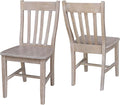 International Concepts Set of Two Cafe Dining Chairs, Washed Gray Taupe by InternationalConcepts