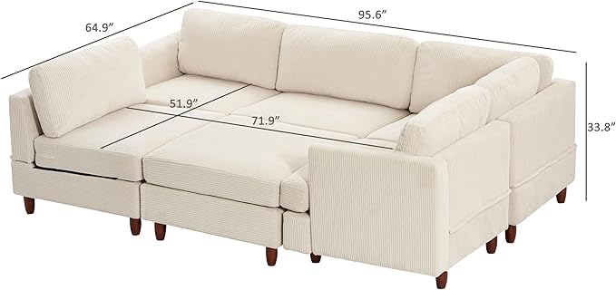127.5" L/U-Shaped Sectional Couch - Image 4