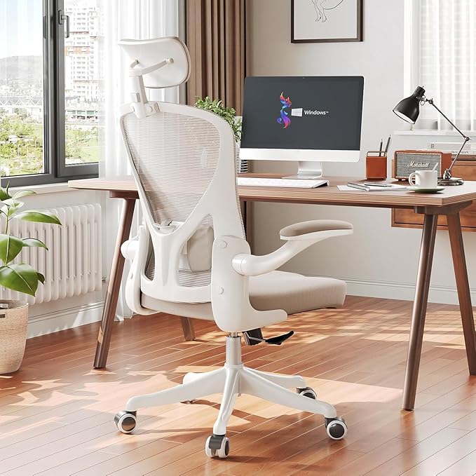 Ergonomic Office Chair with Adjustable Lumbar Support & Flip-Up Armrests - Image 8