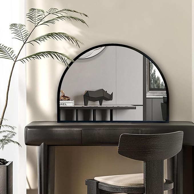 WAMIRRO Minimalist Black Arched Mirror, Window Pane Farmhouse Wall Mirrors Decor - Image 5