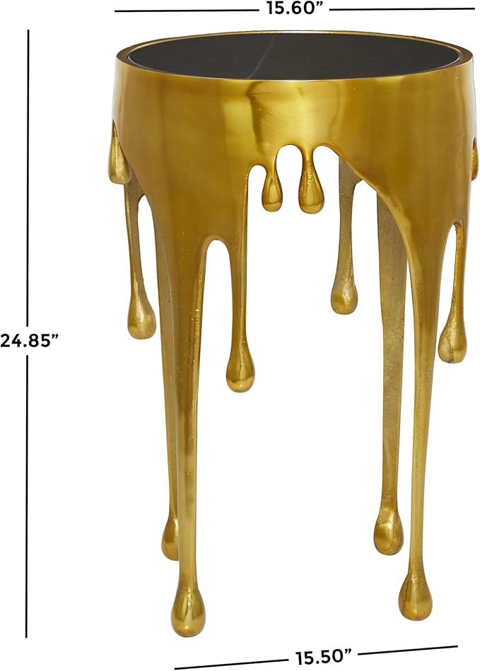 Deco 79 Aluminum Metal Abstract Melting Drip Accent Table - Image 3