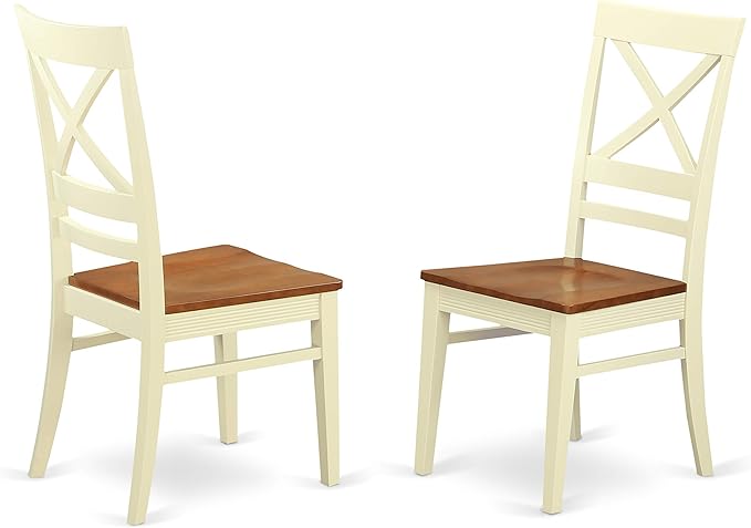 East West Furniture QUIN7-WHI-W 7 Piece Dining Set Consist of a Rectangle - Image 7