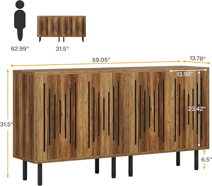 Tribesigns Set of 2 Sideboard Buffet - Image 2