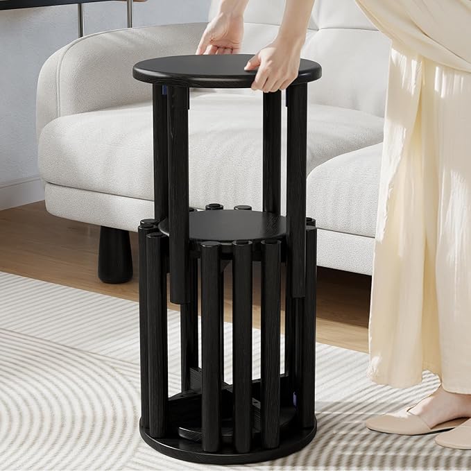 Stackable Stools Set of 4, Wood Stool, 18 Inch Stool, Stacking Stools, Nesting by Unknown