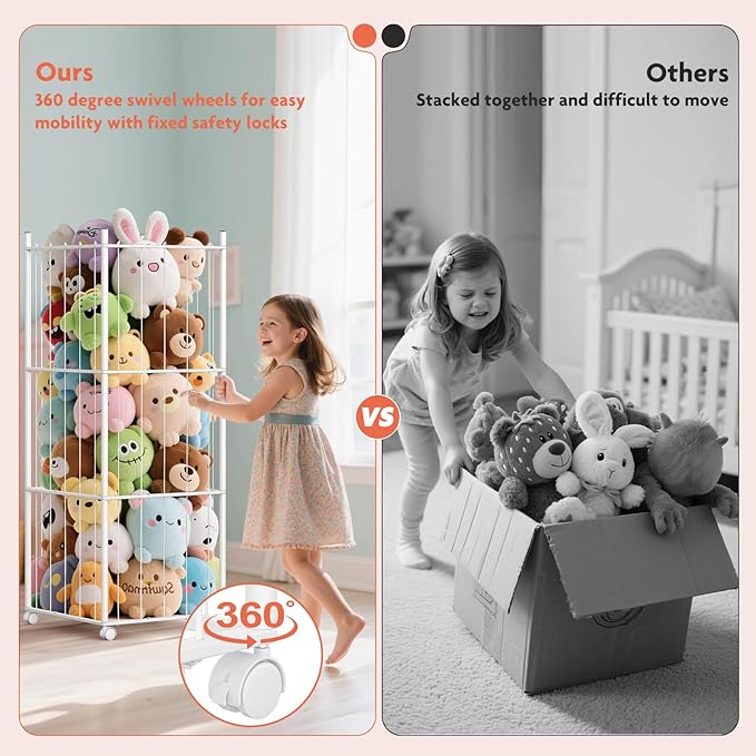 GoKEDA Stuffed Animal Storage, Extra Large Metal Stuffed Animals Storage Tower - Image 6