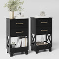 Tall Nightstand Set of 2 Side Table by ZYKZYKHOME