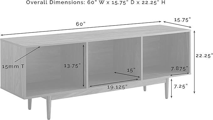 Crosley Furniture Liam Large Vinyl Record Storage TV Stand and Entertainment - Image 2