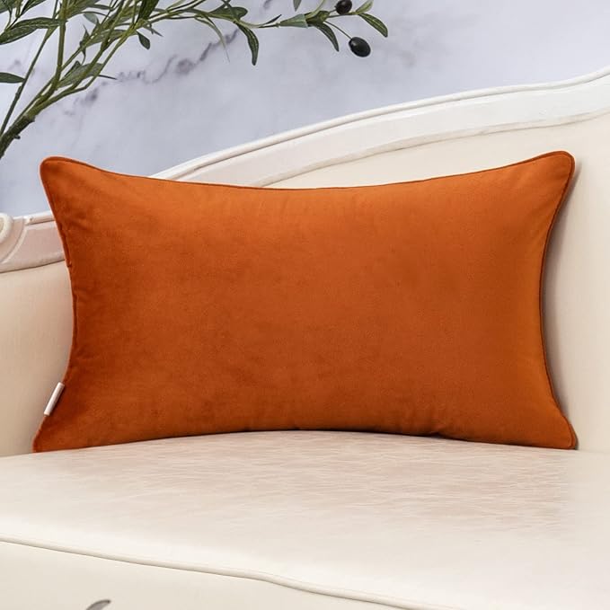 Yangest Orange Throw Pillow Cover Wavy Cushion Cover Modern Zippered - Image 2