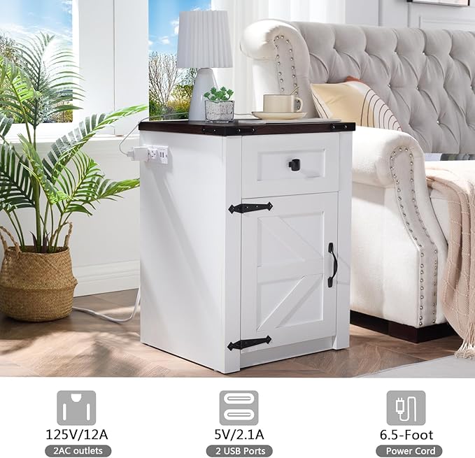 SOOWERY Nightstands Set of 2, Nightstand - Image 6