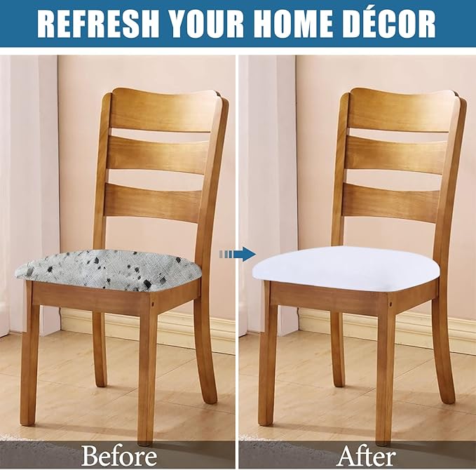 Smiry Velvet Seat Covers for Dining Room Chair Set of 2, Stretch Fit Removable - Image 5