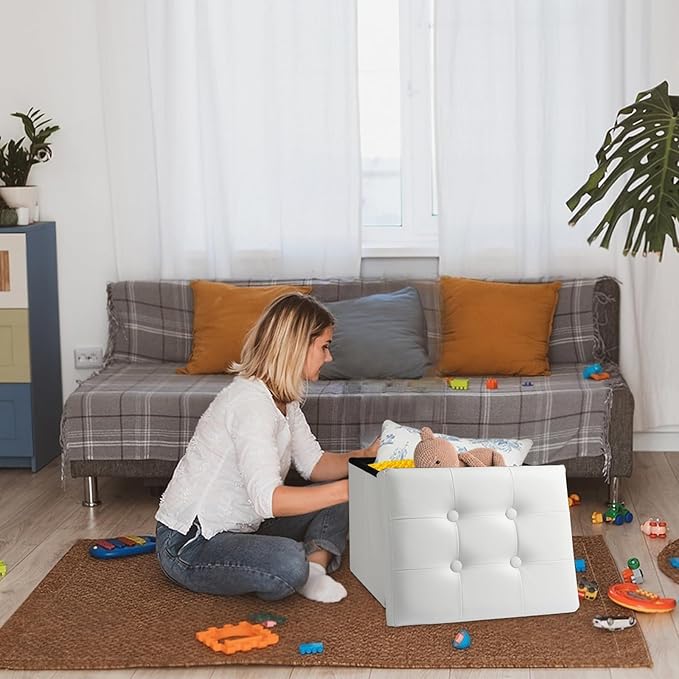 Ottoman Storage Ottoman Foot Rest Stool Foldable Bench - Image 2