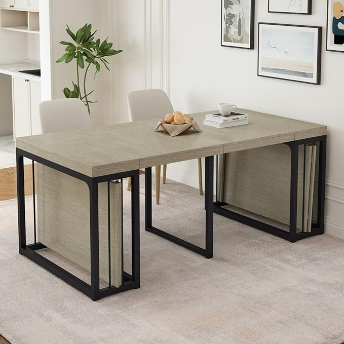 KEIKI 23.62" - 118" L Extendable Foldable Dining Room Table - Image 7