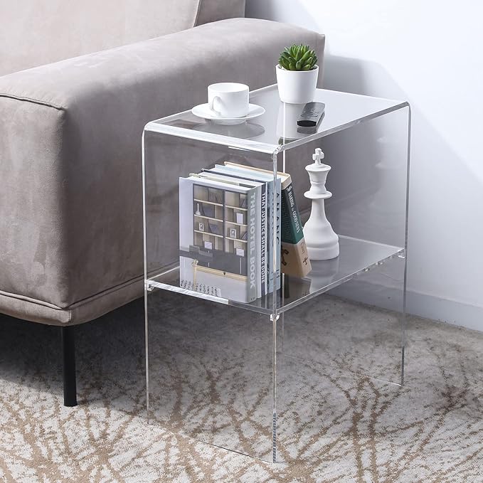 MyGift 24 Inch Acrylic Nightstand - Image 4